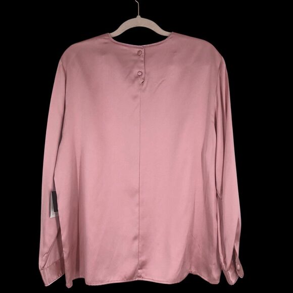 NWT Valerie Steven’s Pure Silk Mauve Pink 100% Silk Blouse, Office Siren, SZ 16 - Picture 2 of 10